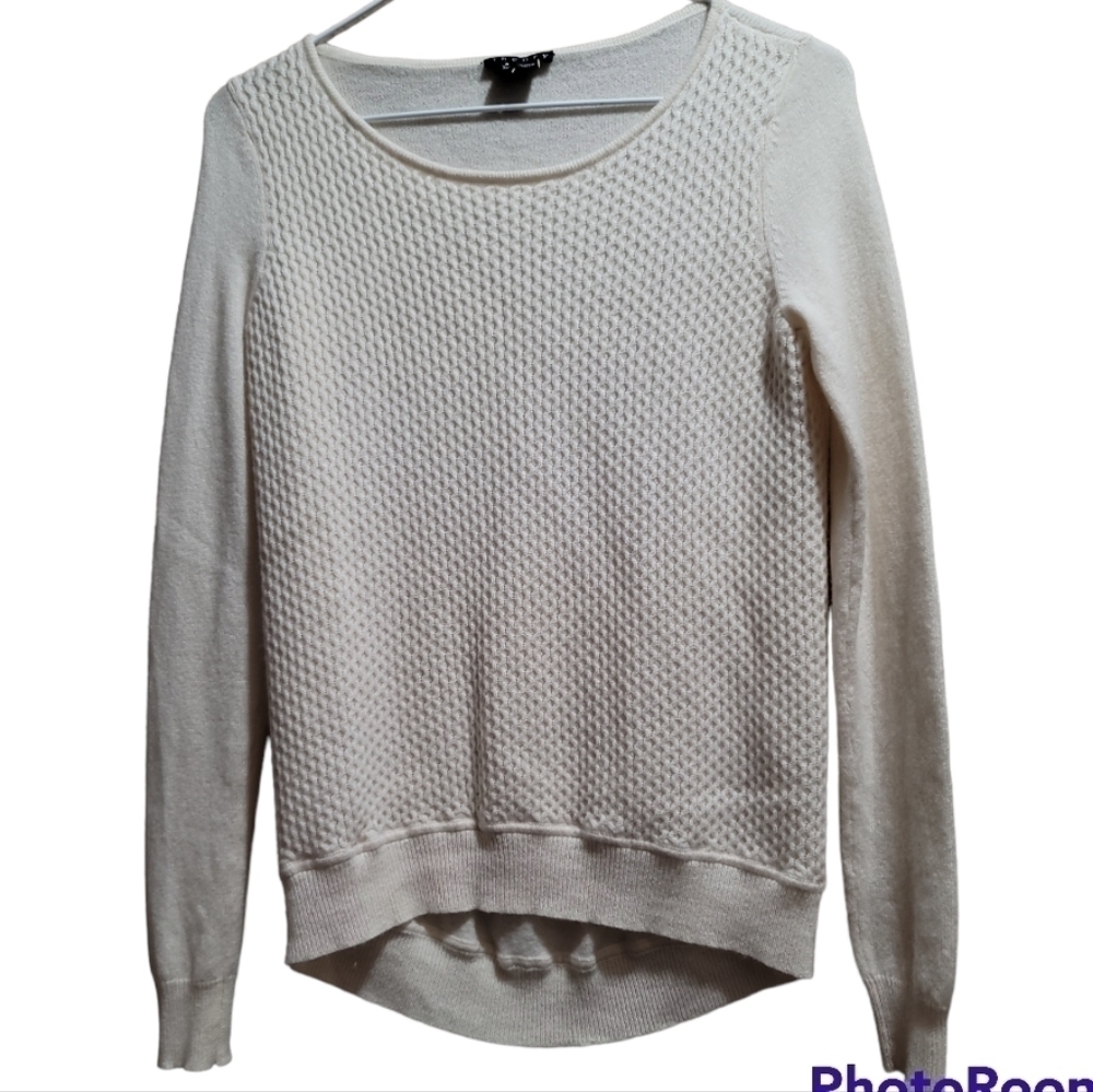 Theory Raffina Cashmere Lightweight Sweater P 00-0 Textured Cream